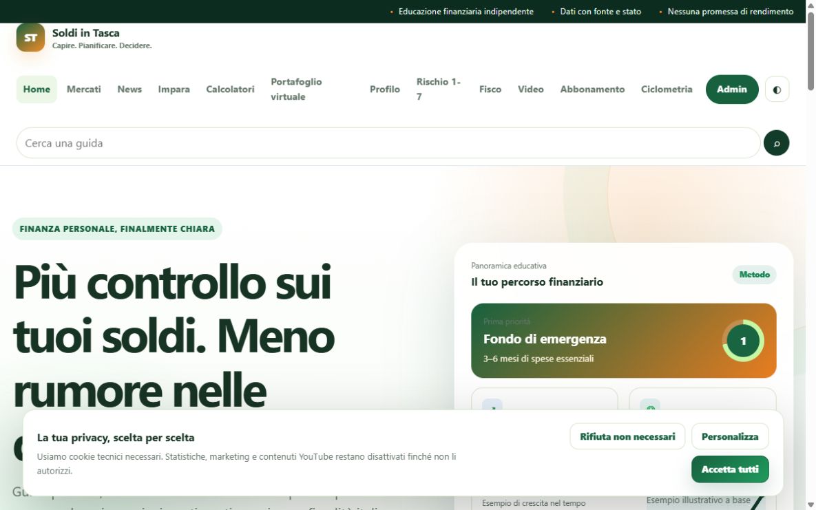 Anteprima del sito SoldiInTasca.com